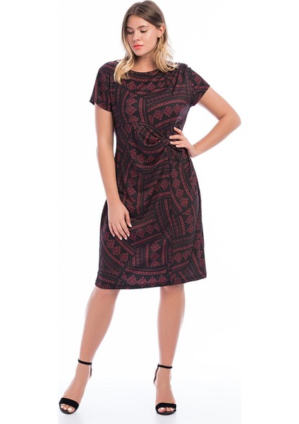 Kadın Bordo Bel Detaylı Elbise modelleri