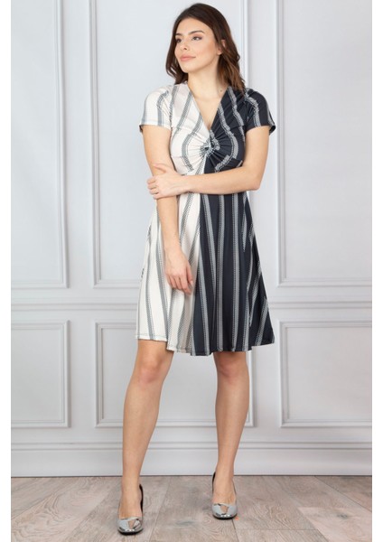 Kadin Kemik Göğüs Detayli Elbise 26N14304