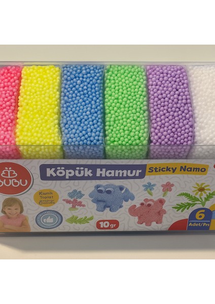 Köpük Hamur Sticky Nano 6X10 gr Kurumayan Renkli Oyun Hamuru Seti – 6 Renk fırsatları