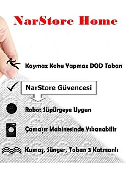 Renkli Modern Yıkanabilir Kaymaz Tabanlı Multi Saçaklı Yolluk Halı 1 Parça