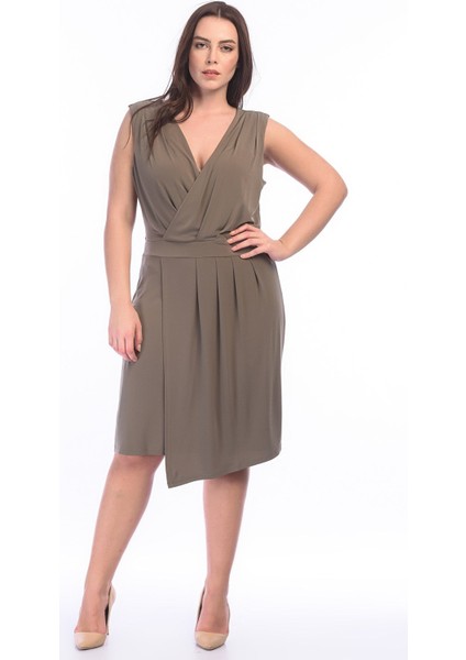 Kadın Vizon Anvelop Yaka Detaylı Elbise 65N9320 modelleri