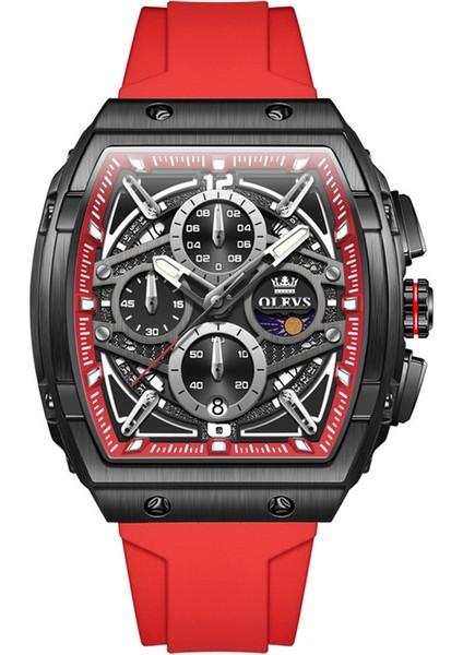 Erkek Kol Saatleri Erkekler Izle Tam Otomatik Kuvars Silikon Kayış Şarap Namlu Şeklinde Saat (Yurt Dışından)