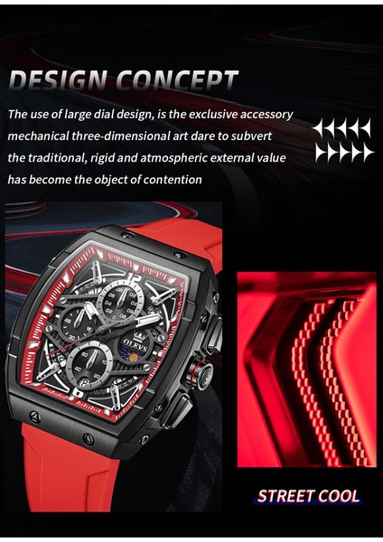 Erkek Kol Saatleri Erkekler Izle Tam Otomatik Kuvars Silikon Kayış Şarap Namlu Şeklinde Saat (Yurt Dışından) fiyatları