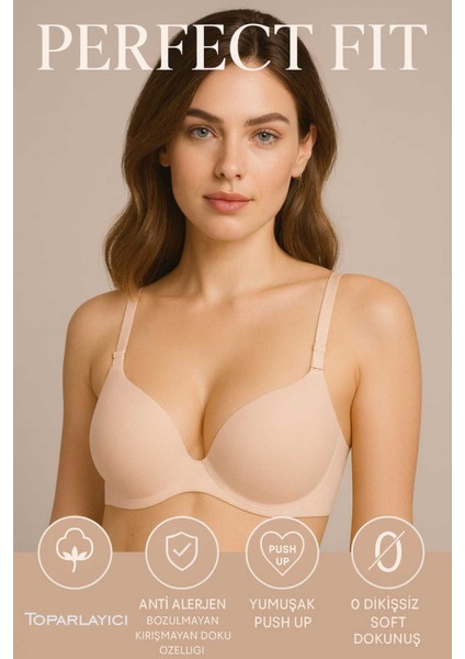 Dikişsiz Toparlayıcı Sütyen • Yumuşak Push-Up • Anti Alerjen Rahat Sütyen