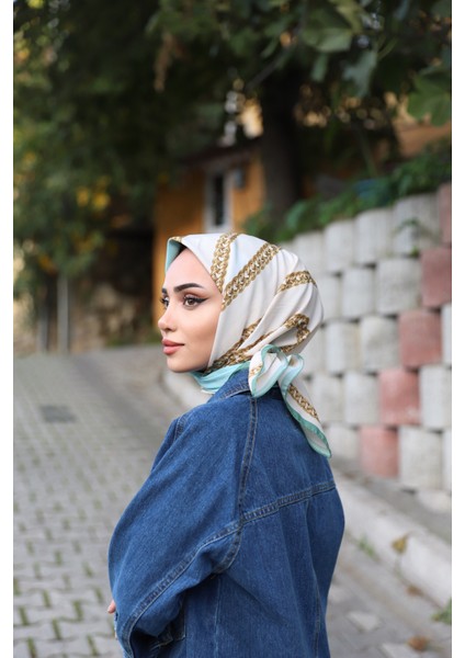 Royal Zincir Desenli Eşarp Mint