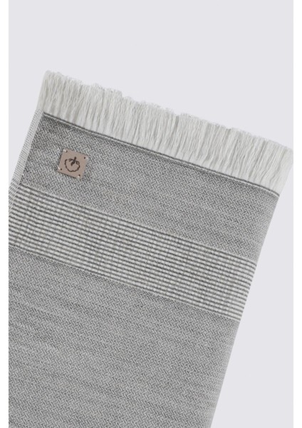 Hasna 3'lü Havlu Seti Organik Pamuk Keten Melanj Antrasit indirimleri