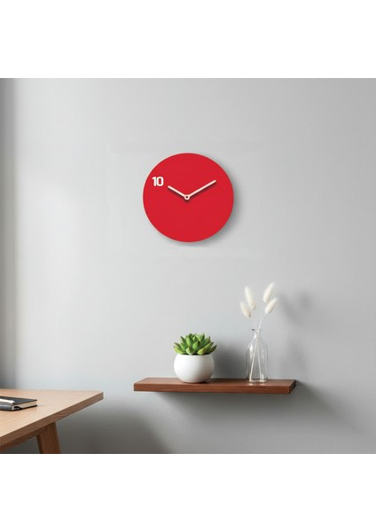 Kırmızı Iskandinav Duvar Saati | Sessiz Mekanizmalı Modern Duvar Saati | Özel Tasarım Hediye