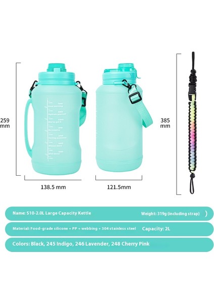 Büyük Kapasiteli 2 Litrelik Su Şişesi Katlanabilir Silikon Pipetli Su Şişesi Darbeye Dayanıklı, Yüksek Sıcaklıkta Kullanılabilen Açık Hava Kamp Sporları Bardağı (Yurt Dışından) indirimleri