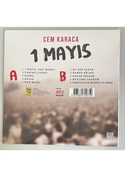 Cem Karaca 1 Mayıs Lp Plak (Jelatininde Sıfır Plak) fiyatları
