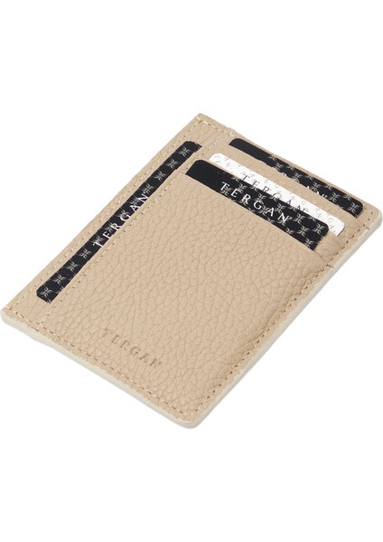 Bej Deri Unisex Kredi Kartlık - S1KK00001676-V4A