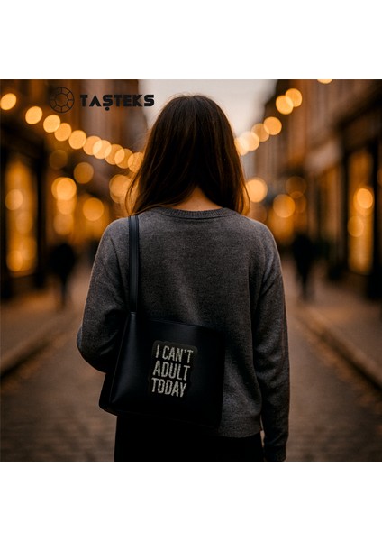 Taşlı Ütülenebilen Veya Sticker Olarak Kullanılabilen 'ı Can't Adult' Yazı Modeli indirimleri