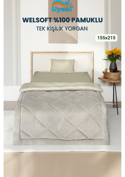 Welsoft %100 Pamuklu Tek Kişilik Yorgan