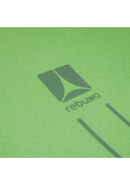 Çift Çizgi Tasarımlı Tpe Yoga Pilates Matı 8 mm Kaymaz Hafif Taşınabilir - Koyu Yeşil