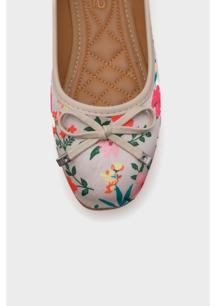 Hana Trend Saten Çiçekli Kadın Babet