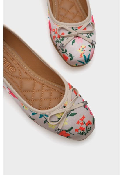 Hana Trend Saten Çiçekli Kadın Babet