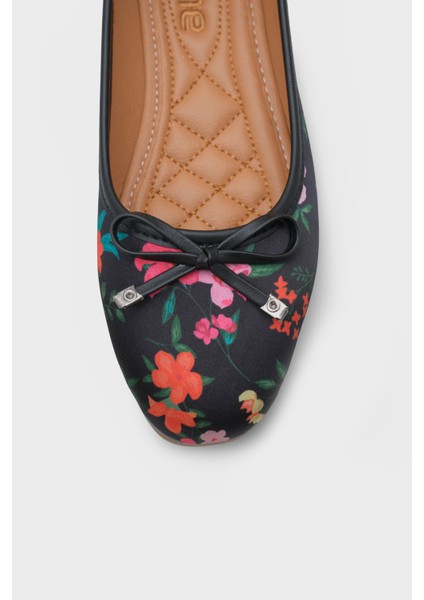 Hana Trend Saten Çiçekli Kadın Babet