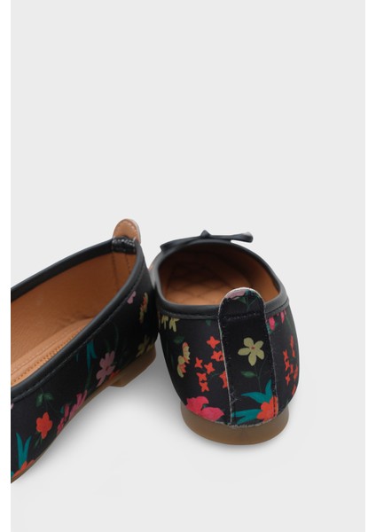 Hana Trend Saten Çiçekli Kadın Babet