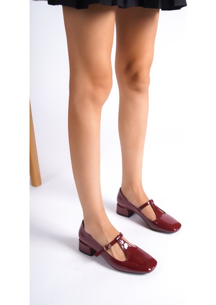 Küt Burunlu T Bantlı Alçak Topuk Mary Jane Kadın Ayakkabı indirimleri