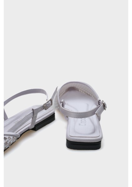 Sivri Burunlu Taşlı Saten Babet