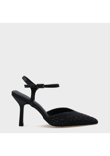 Sivri Burunlu Orta Topuklu Taşlı Kadın Ayakkabı indirimleri