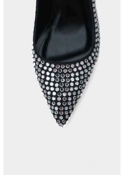 Reta Orta Topuklu Komple Taşlı Metal Topuklu Kadın Şık Ayakkabı