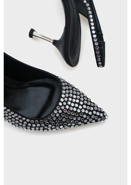 Reta Orta Topuklu Komple Taşlı Metal Topuklu Kadın Şık Ayakkabı