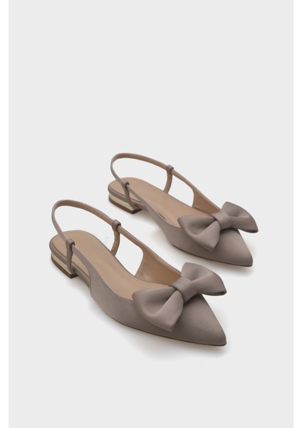 Ania Sivri Burunlu Saten Arkası Açık Kadın Babet modelleri