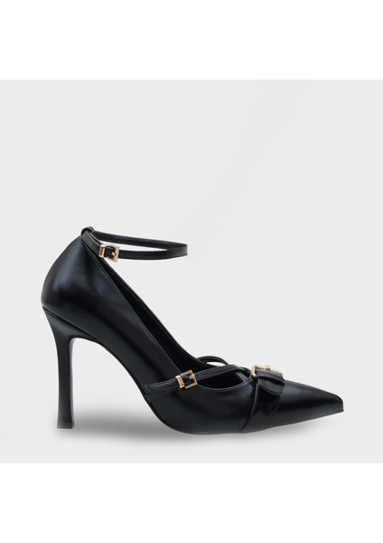 Kelcy Sivri Burunlu Tokalı Orta Topuklu Günlük Şık Kadın Ayakkabı