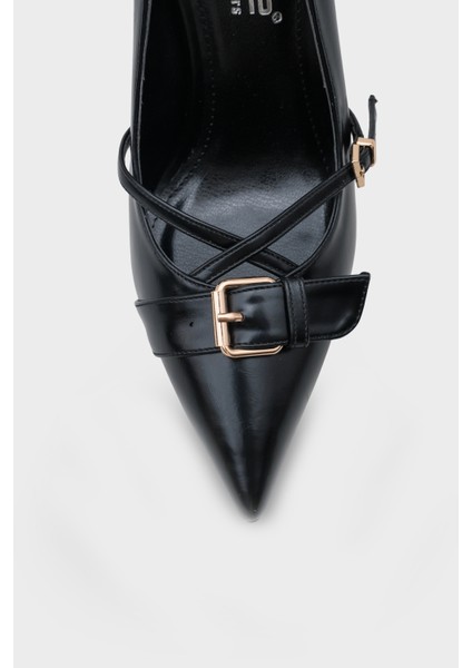 Kelcy Sivri Burunlu Tokalı Orta Topuklu Günlük Şık Kadın Ayakkabı