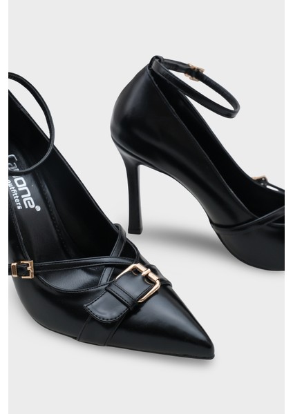 Kelcy Sivri Burunlu Tokalı Orta Topuklu Günlük Şık Kadın Ayakkabı