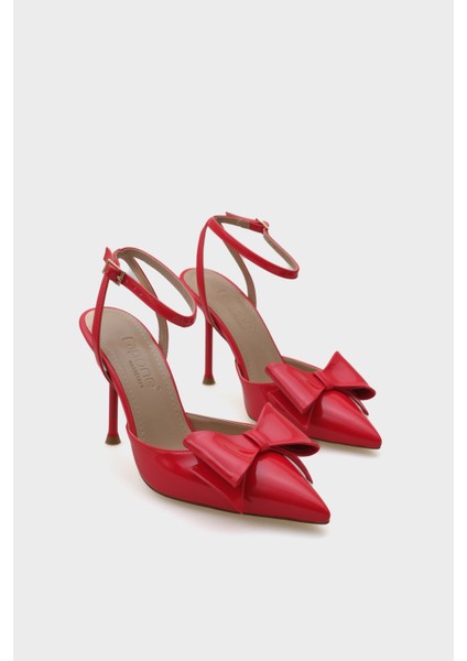 Rona Sivri Burunlu Fiyonlu Bilekten Bantlı Kadın Ayakkabı