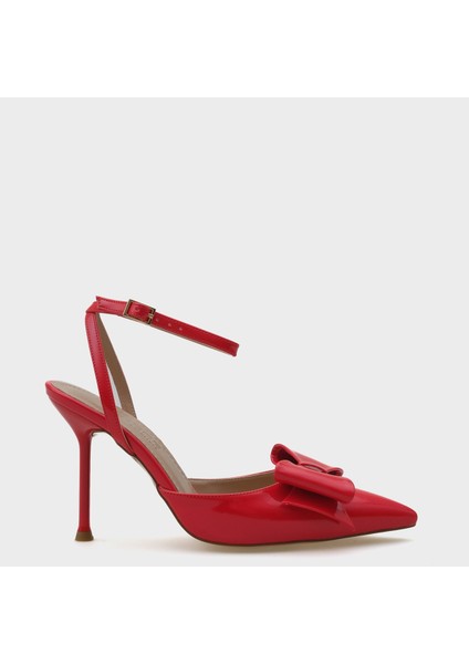 Rona Sivri Burunlu Fiyonlu Bilekten Bantlı Kadın Ayakkabı