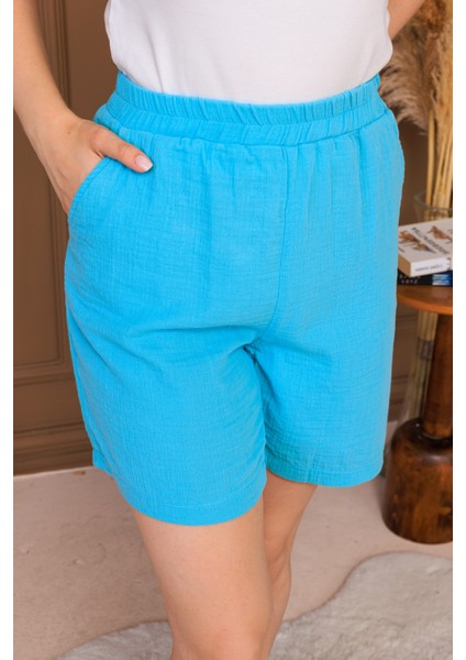 %100 Pamuk Müslin Cepli Şort fiyatları