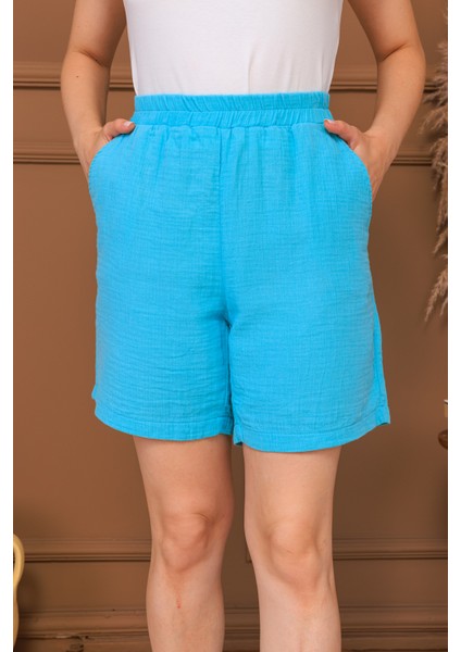 %100 Pamuk Müslin Cepli Şort modelleri