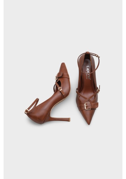 Kelcy Sivri Burunlu Tokalı Orta Topuklu Günlük Şık Kadın Ayakkabı