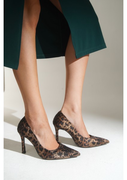 Neely Taşlı Orta Topuklu Saten Abiye Stiletto