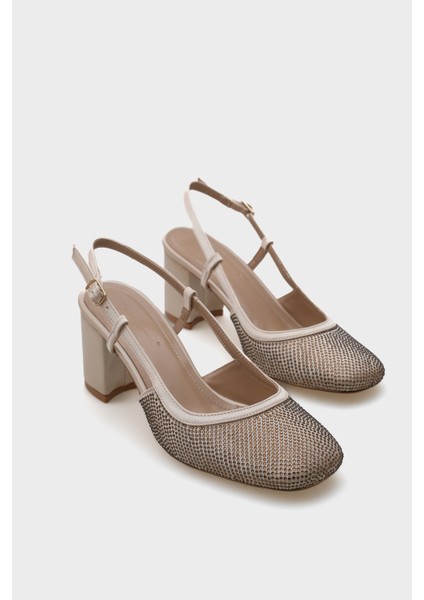 Sayre Saten Taşlı Arkadan Bantlı Orta Topuklu Kadın Ayakkabı modelleri