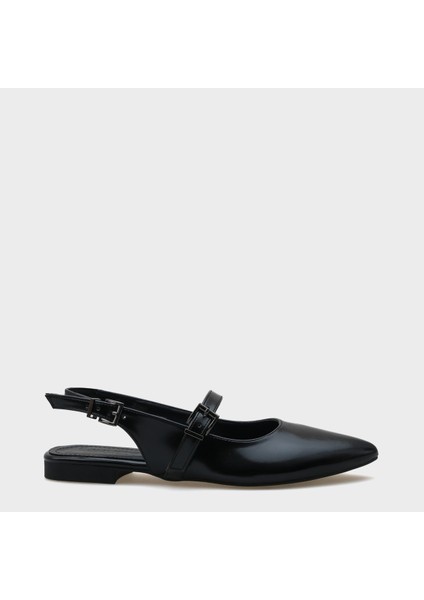 Arkası Açık Bantlı Toka Detaylı Sivri Burunlu Kadın Babet indirimleri