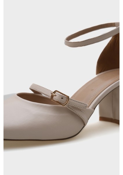 Sasha Orta Topuklu Çift Tokalı Bilekten Bantlı Kadın Ayakkabı