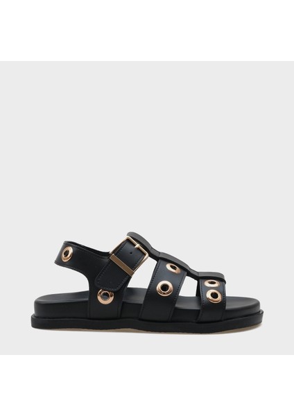 Valene Düz Topuk Metal Aksesuarlı Gladyatör Kadın Sandalet indirimleri