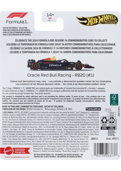 Premium Formula 1 Oracle Red Bull Racing RB20 (#1) 2024 Diecast Model Araba 1:64 indirimleri