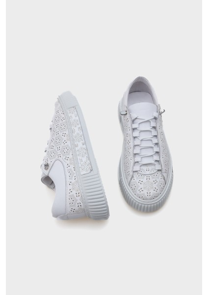 Haily Lazerli Deri Kadın Sneaker