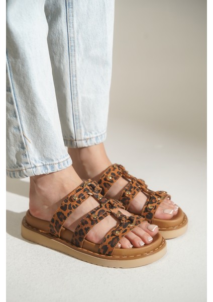 Nisa Aksesuarlı Deri Kadın Terlik