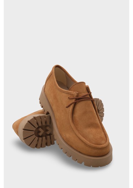 Trak Tabanlı Süet Kadın Loafer Ayakkabı