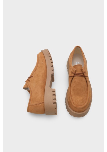 Trak Tabanlı Süet Kadın Loafer Ayakkabı