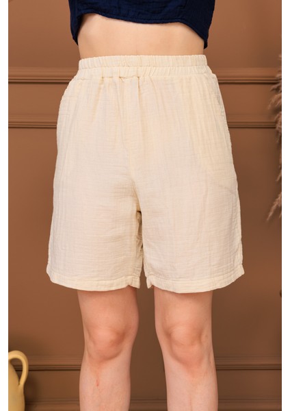 %100 Pamuk Müslin Cepli Şort fiyatları