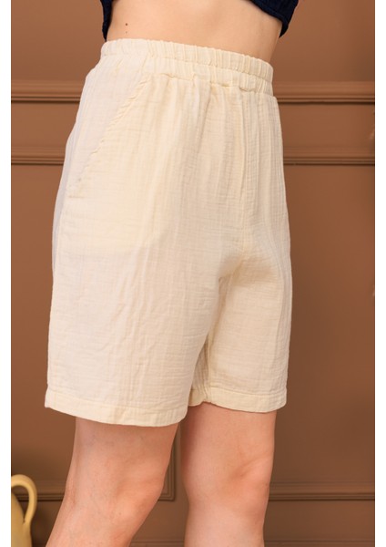 %100 Pamuk Müslin Cepli Şort modelleri