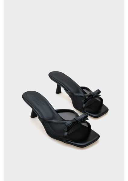 Midge Orta Topuklu Fileli Fiyonklu Kadın Terlik modelleri