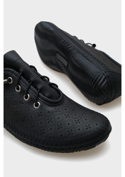 Gwen Saraçlı Lazerli Deri Kadın Ayakkabı