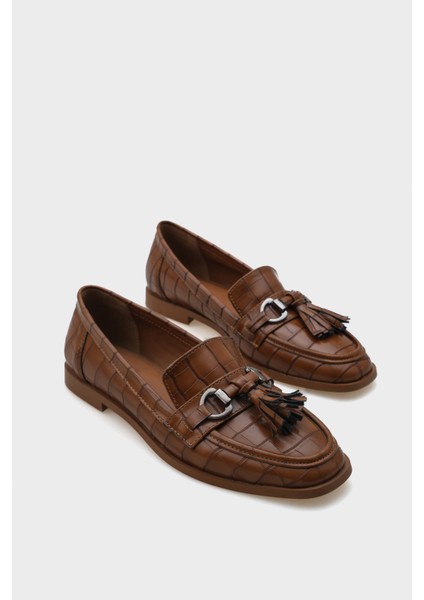 Metal Tokalı Püsküllü Kadın Loafer Ayakkabı modelleri